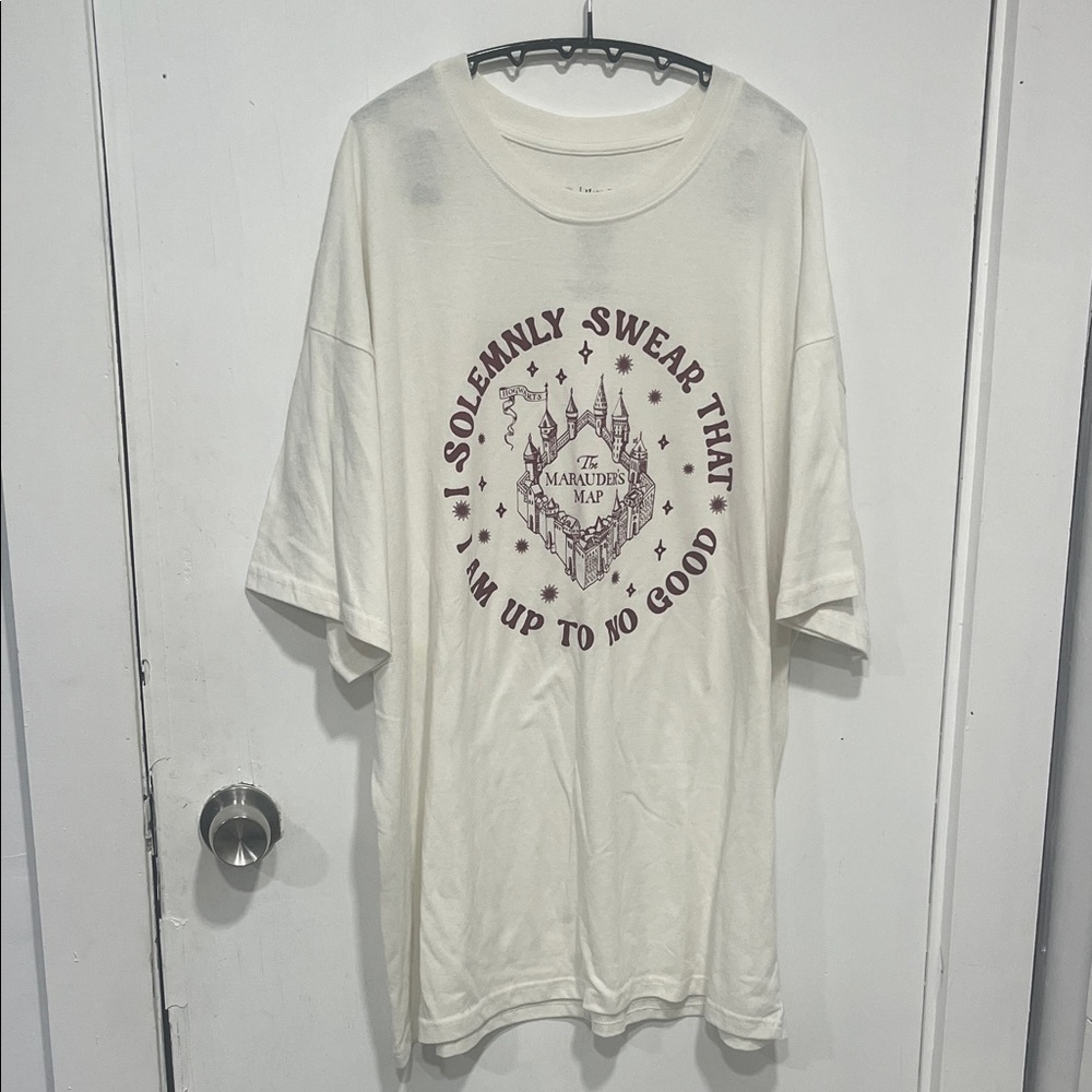 Cream Marauder's Map Graphic Tee Harry Potter Size XXL